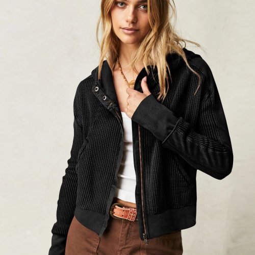 Slouchy zip-up hoodie