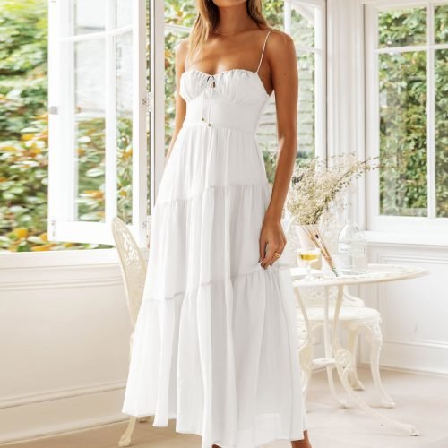 Long halter dress for women