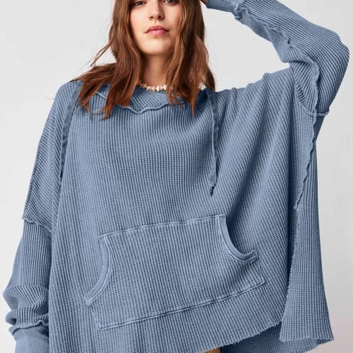 Solid color hoodie waffle