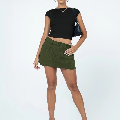 Cut-out midriff short sleeves